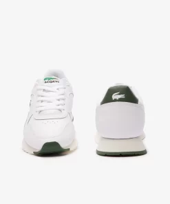 Lacoste Sneakers>Damen-Sneakers Linetrack Aus Leder White/Green 082