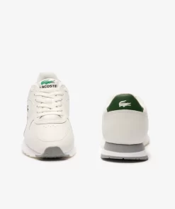 Lacoste Sneakers>Damen-Sneakers Linetrack Aus Leder Off Wht/Grn Wg1