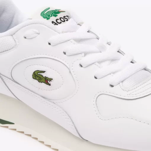 Lacoste Sneakers>Damen-Sneakers Linetrack Aus Leder White/Green 082