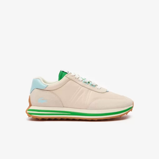 Lacoste Sneakers>Damen-Sneakers L-Spin Aus Leder Und Textil Off Wht/Grn Wg1