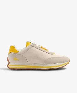 Lacoste Sneakers>Damen-Sneakers L-Spin Aus Leder Und Textil Off Wht/Ylw Ht3