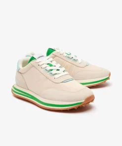 Lacoste Sneakers>Damen-Sneakers L-Spin Aus Leder Und Textil Off Wht/Grn Wg1