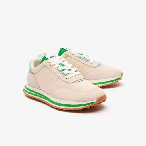 Lacoste Sneakers>Damen-Sneakers L-Spin Aus Leder Und Textil Off Wht/Grn Wg1