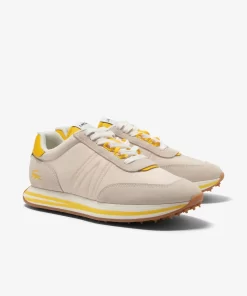 Lacoste Sneakers>Damen-Sneakers L-Spin Aus Leder Und Textil Off Wht/Ylw Ht3