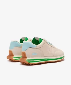 Lacoste Sneakers>Damen-Sneakers L-Spin Aus Leder Und Textil Off Wht/Grn Wg1