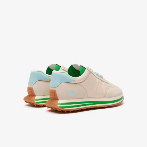 Lacoste Sneakers>Damen-Sneakers L-Spin Aus Leder Und Textil Off Wht/Grn Wg1