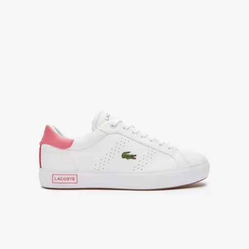 Lacoste Sneakers>Damen-Sneakers Powercourt 2.0 Aus Kontrast-Leder White/Pink B53