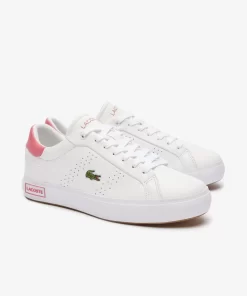 Lacoste Sneakers>Damen-Sneakers Powercourt 2.0 Aus Kontrast-Leder White/Pink B53