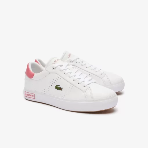 Lacoste Sneakers>Damen-Sneakers Powercourt 2.0 Aus Kontrast-Leder White/Pink B53