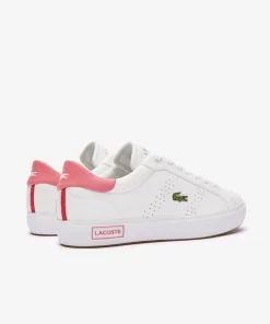 Lacoste Sneakers>Damen-Sneakers Powercourt 2.0 Aus Kontrast-Leder White/Pink B53