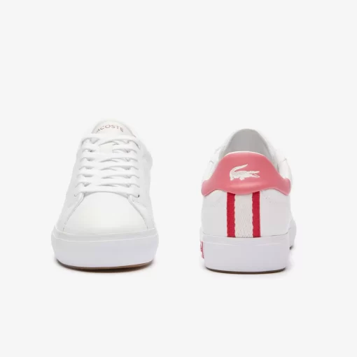 Lacoste Sneakers>Damen-Sneakers Powercourt 2.0 Aus Kontrast-Leder White/Pink B53