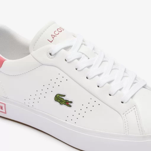 Lacoste Sneakers>Damen-Sneakers Powercourt 2.0 Aus Kontrast-Leder White/Pink B53