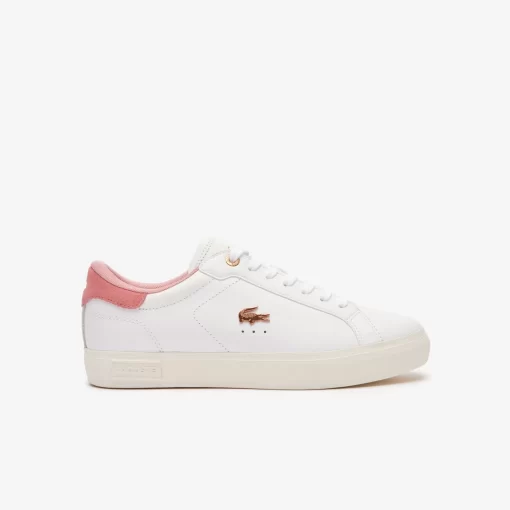 Lacoste Sneakers>Damen-Sneakers Powercourt Aus Leder White/Light Pink 1Y9