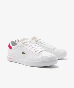 Lacoste Sneakers>Damen-Sneakers Powercourt Aus Leder White/Pink B53