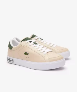 Lacoste Sneakers>Damen-Sneakers Powercourt Aus Leder Off Wht/Grn Wg1