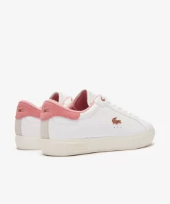 Lacoste Sneakers>Damen-Sneakers Powercourt Aus Leder White/Light Pink 1Y9