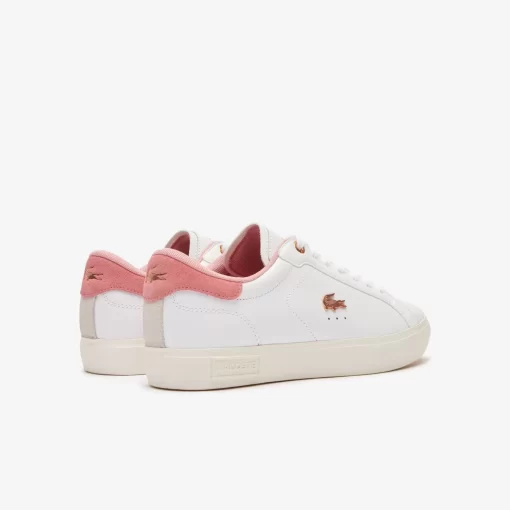 Lacoste Sneakers>Damen-Sneakers Powercourt Aus Leder White/Light Pink 1Y9