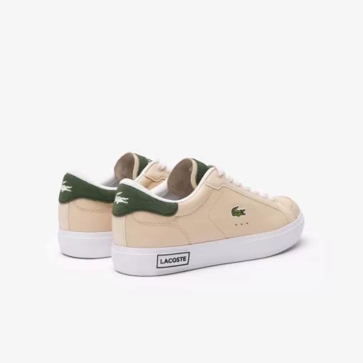 Lacoste Sneakers>Damen-Sneakers Powercourt Aus Leder Off Wht/Grn Wg1