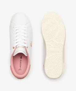 Lacoste Sneakers>Damen-Sneakers Powercourt Aus Leder White/Light Pink 1Y9