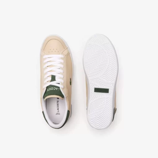 Lacoste Sneakers>Damen-Sneakers Powercourt Aus Leder Off Wht/Grn Wg1