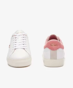 Lacoste Sneakers>Damen-Sneakers Powercourt Aus Leder White/Light Pink 1Y9