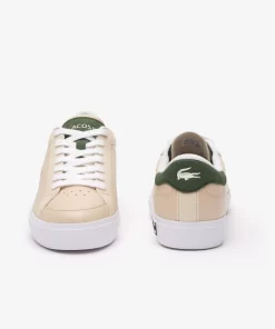 Lacoste Sneakers>Damen-Sneakers Powercourt Aus Leder Off Wht/Grn Wg1