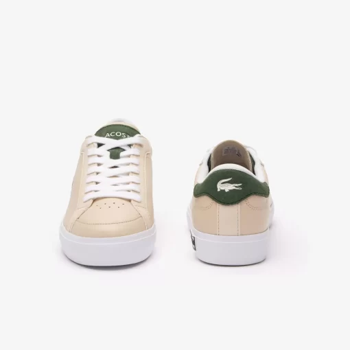 Lacoste Sneakers>Damen-Sneakers Powercourt Aus Leder Off Wht/Grn Wg1