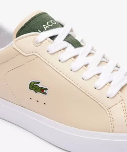 Lacoste Sneakers>Damen-Sneakers Powercourt Aus Leder Off Wht/Grn Wg1