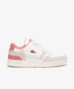 Lacoste Sneakers>Damen-Sneakers T-Clip Aus Kontrastleder White/Light Pink 1Y9