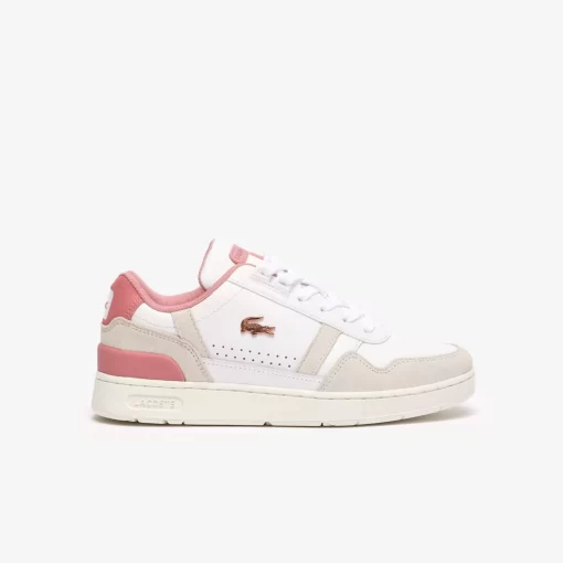 Lacoste Sneakers>Damen-Sneakers T-Clip Aus Kontrastleder White/Light Pink 1Y9