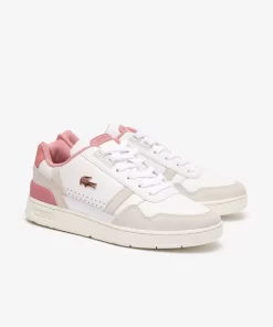 Lacoste Sneakers>Damen-Sneakers T-Clip Aus Kontrastleder White/Light Pink 1Y9