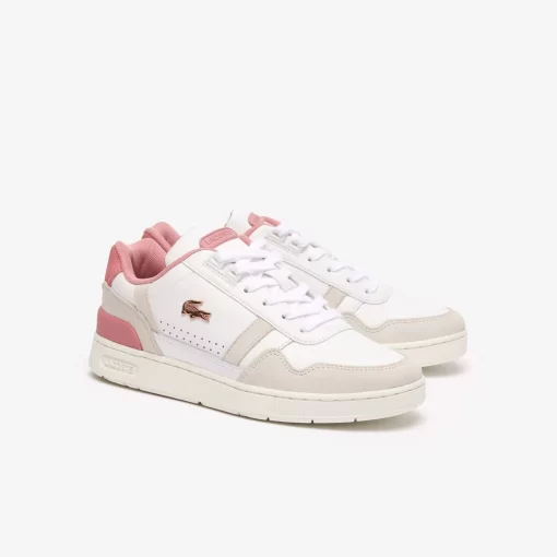 Lacoste Sneakers>Damen-Sneakers T-Clip Aus Kontrastleder White/Light Pink 1Y9