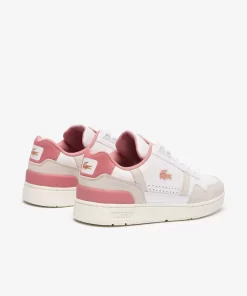 Lacoste Sneakers>Damen-Sneakers T-Clip Aus Kontrastleder White/Light Pink 1Y9