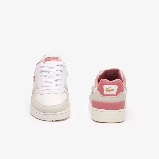 Lacoste Sneakers>Damen-Sneakers T-Clip Aus Kontrastleder White/Light Pink 1Y9