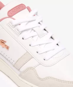 Lacoste Sneakers>Damen-Sneakers T-Clip Aus Kontrastleder White/Light Pink 1Y9