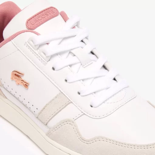 Lacoste Sneakers>Damen-Sneakers T-Clip Aus Kontrastleder White/Light Pink 1Y9