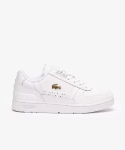 Lacoste Sneakers>Damen-Sneakers T-Clip Aus Leder Wht/Gld 216