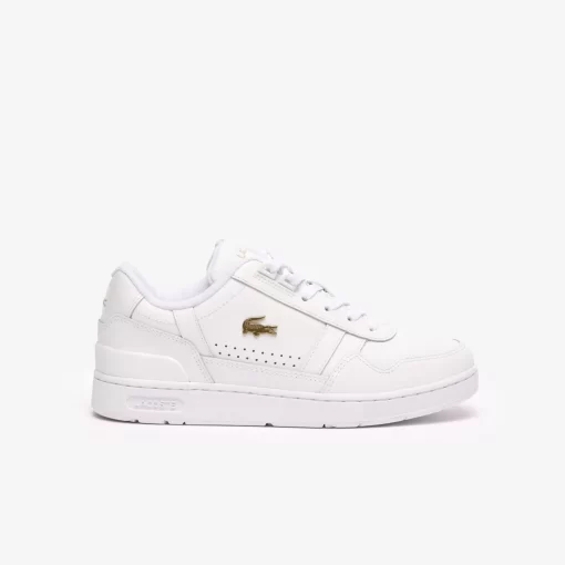 Lacoste Sneakers>Damen-Sneakers T-Clip Aus Leder Wht/Gld 216