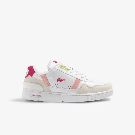 Lacoste Sneakers>Damen-Sneakers T-Clip Aus Leder White/Pink B53