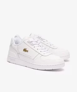 Lacoste Sneakers>Damen-Sneakers T-Clip Aus Leder Wht/Gld 216