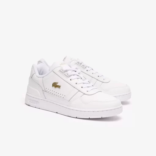 Lacoste Sneakers>Damen-Sneakers T-Clip Aus Leder Wht/Gld 216