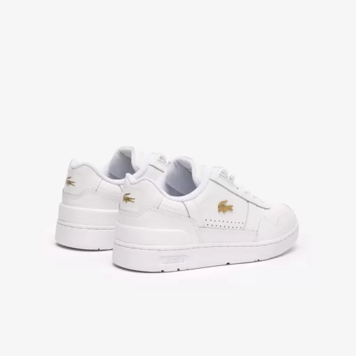 Lacoste Sneakers>Damen-Sneakers T-Clip Aus Leder Wht/Gld 216