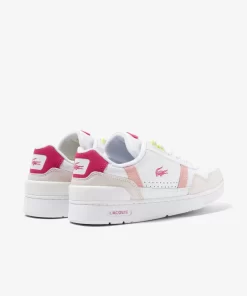 Lacoste Sneakers>Damen-Sneakers T-Clip Aus Leder White/Pink B53