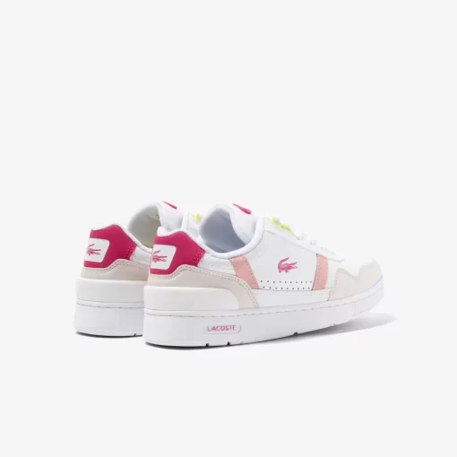 Lacoste Sneakers>Damen-Sneakers T-Clip Aus Leder White/Pink B53