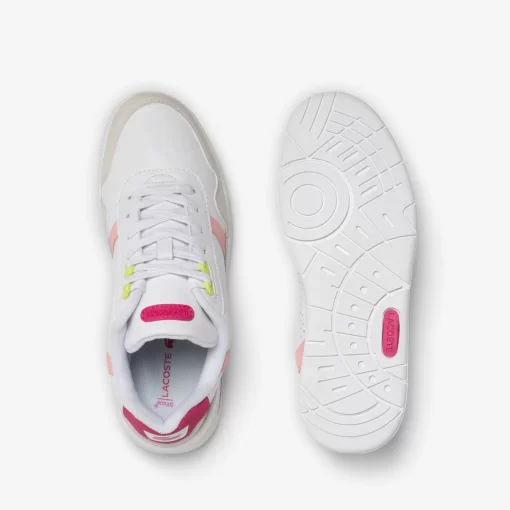 Lacoste Sneakers>Damen-Sneakers T-Clip Aus Leder White/Pink B53