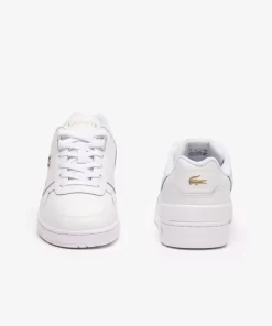 Lacoste Sneakers>Damen-Sneakers T-Clip Aus Leder Wht/Gld 216