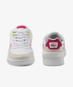 Lacoste Sneakers>Damen-Sneakers T-Clip Aus Leder White/Pink B53