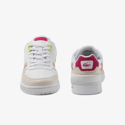 Lacoste Sneakers>Damen-Sneakers T-Clip Aus Leder White/Pink B53