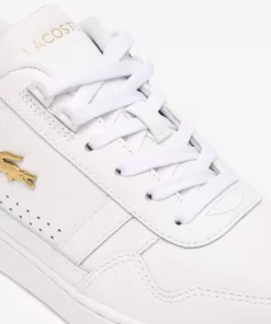 Lacoste Sneakers>Damen-Sneakers T-Clip Aus Leder Wht/Gld 216