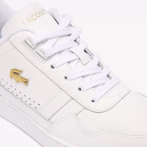 Lacoste Sneakers>Damen-Sneakers T-Clip Aus Leder Wht/Gld 216